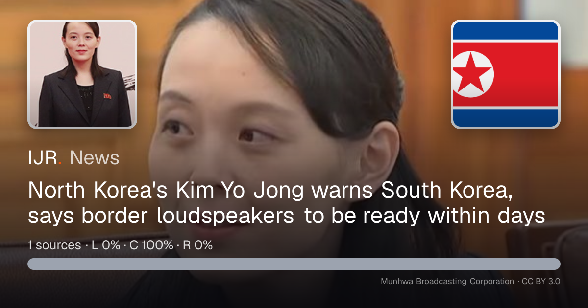 North Korea's Kim Yo Jong warns South Korea, says border loudspeakers ...