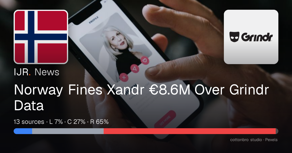 Norway Fines Xandr €8.6M Over Grindr Data — IJR News