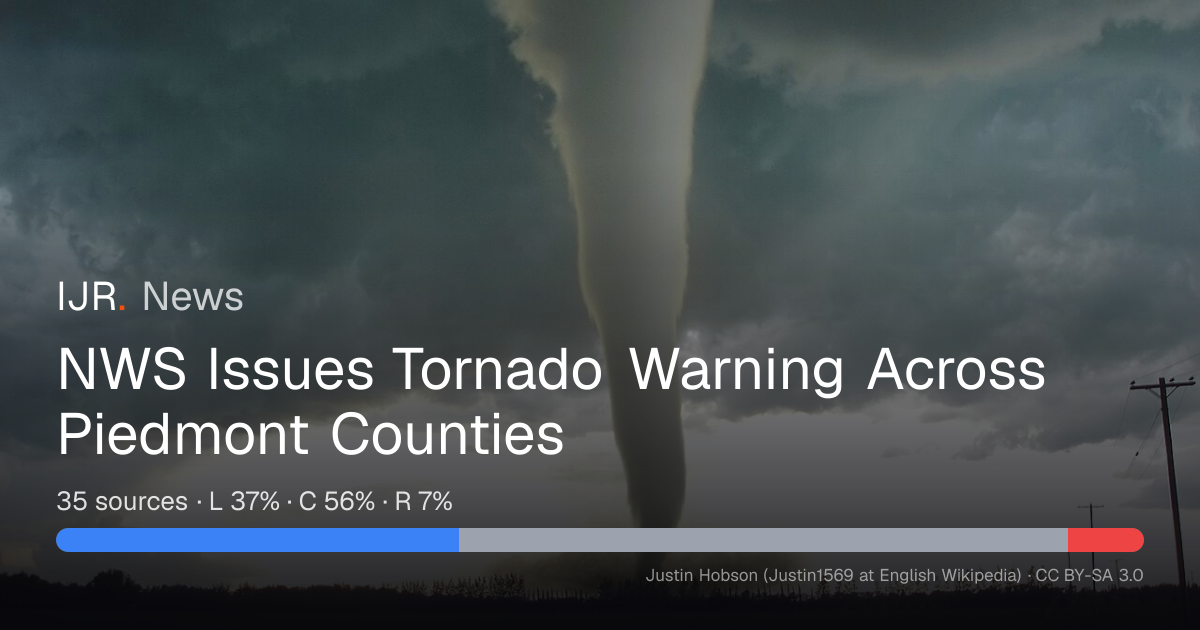 NWS Issues Tornado Warning Across Piedmont Counties — IJR News
