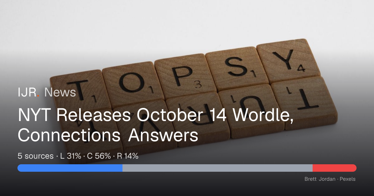 NYT Releases October 14 Wordle, Connections Answers — IJR News