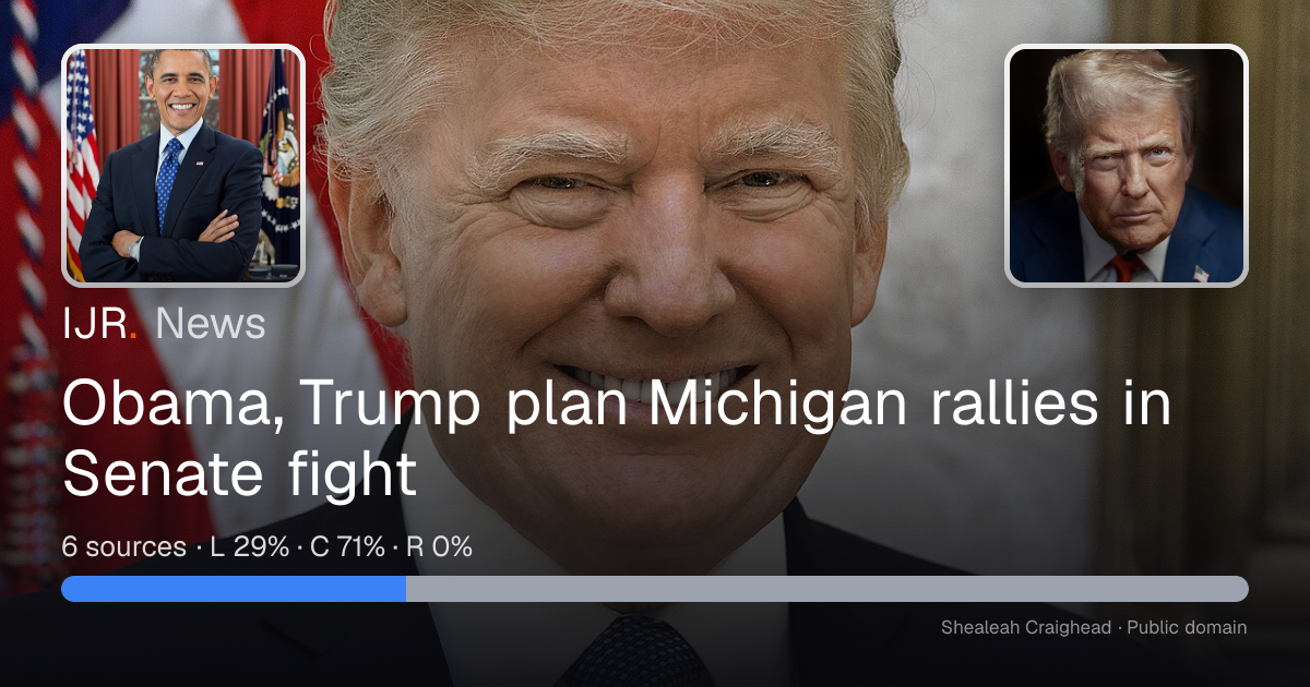 Obama, Trump plan Michigan rallies in Senate fight — IJR News