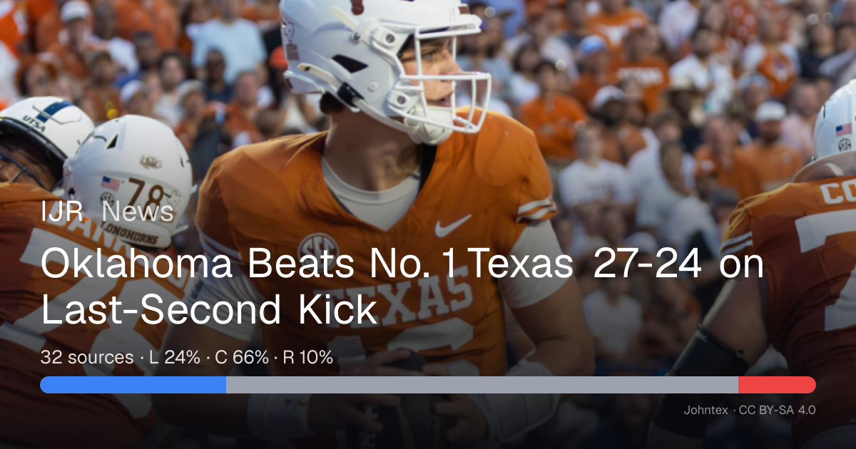 Oklahoma Beats No. 1 Texas 27-24 on Last-Second Kick — IJR News