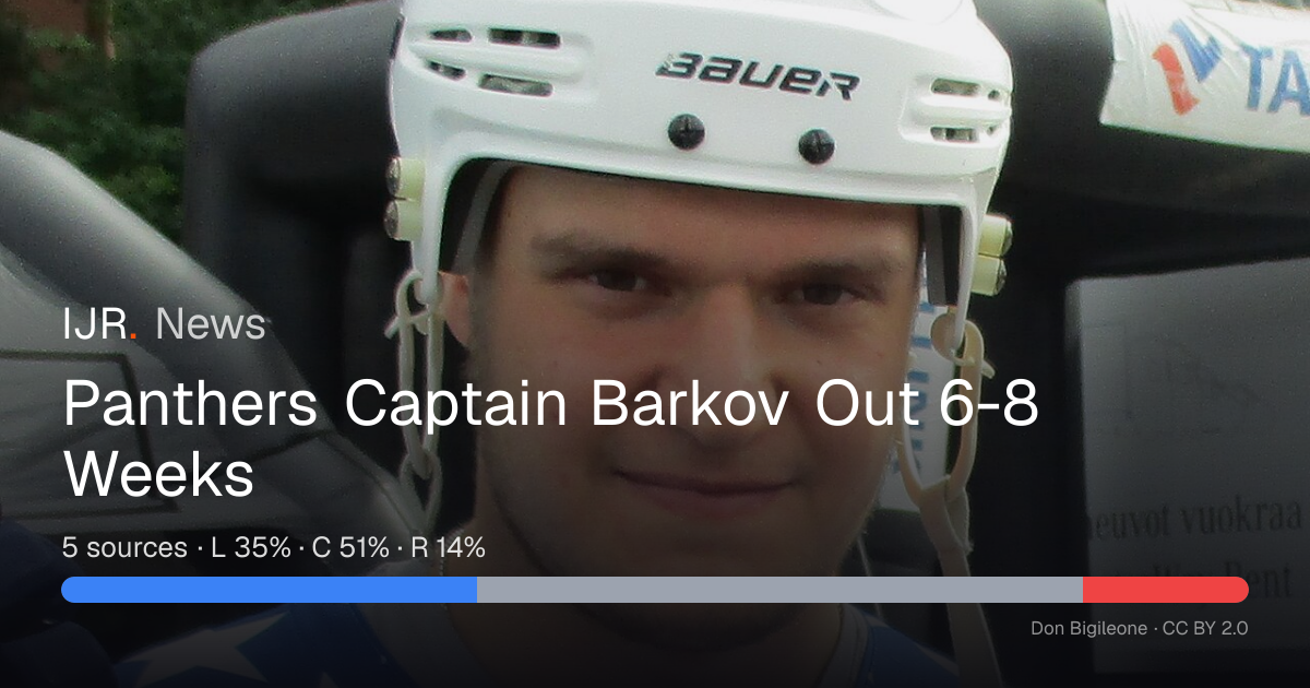 Panthers Captain Barkov Out 6-8 Weeks — IJR News