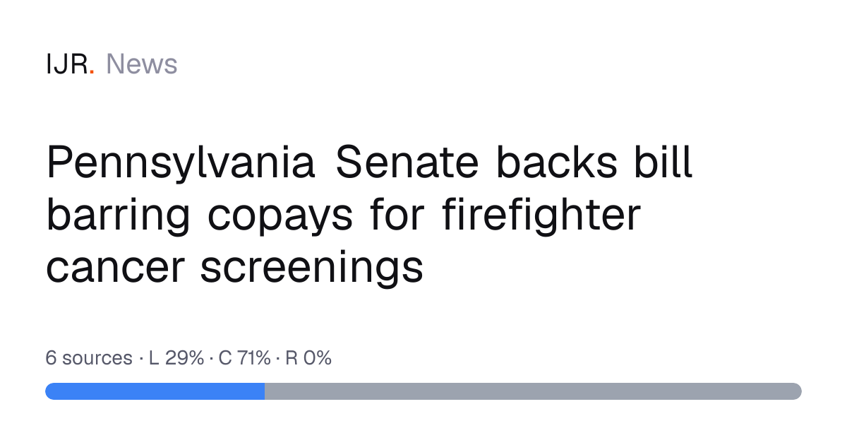 Pennsylvania Bill Seeks Free Firefighter Cancer Screenings — IJR News