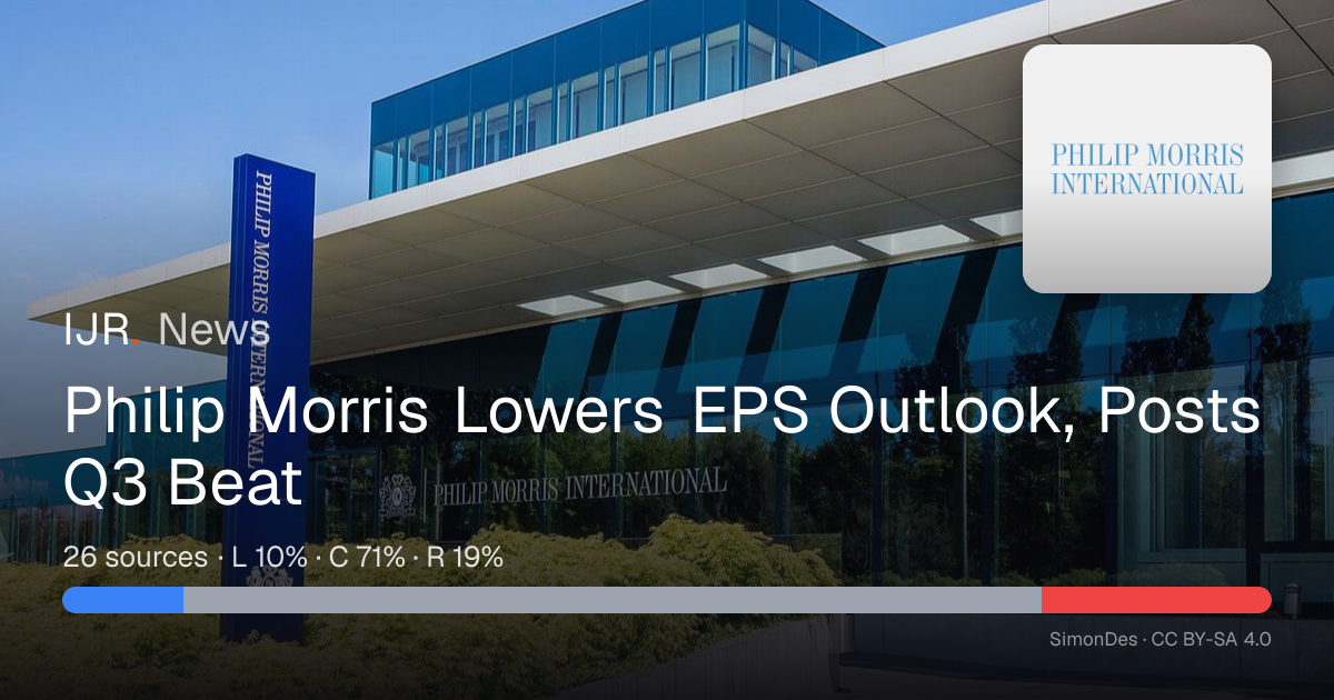 Philip Morris Lowers EPS Outlook, Posts Q3 Beat — IJR News