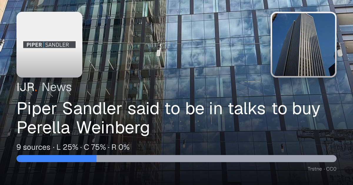Piper Sandler said to be in talks to buy Perella Weinberg — IJR News