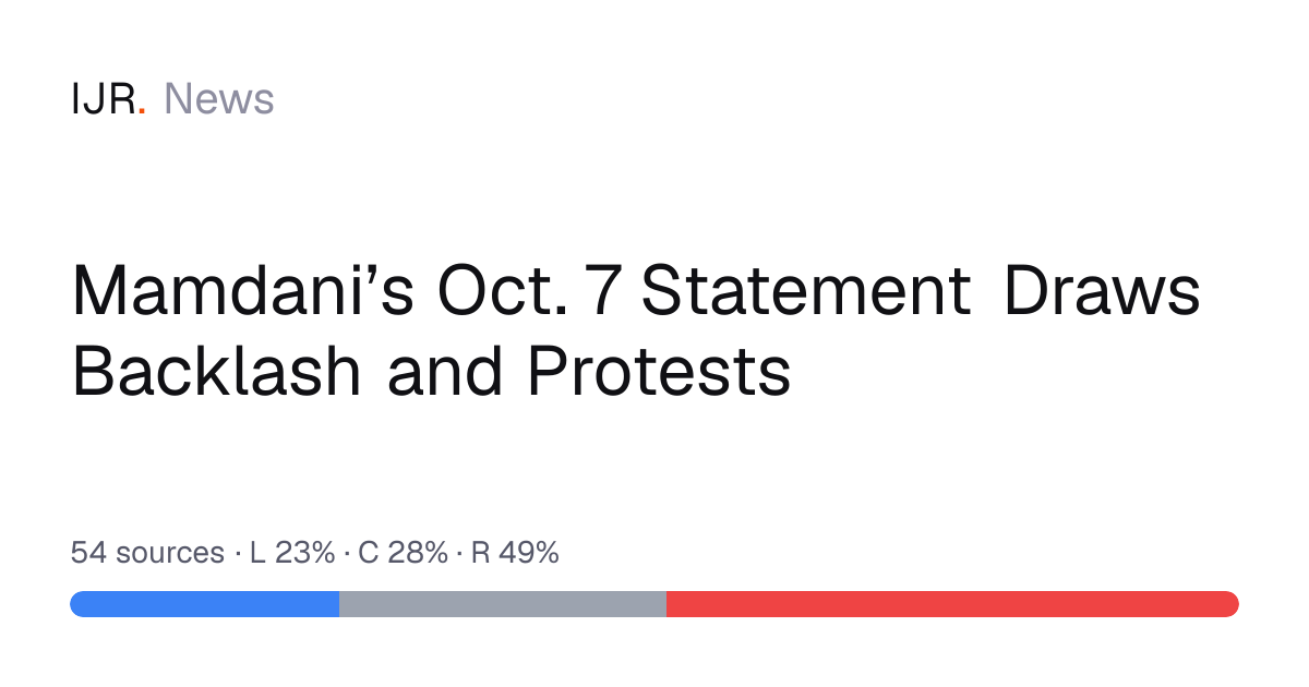 Mamdani’s Oct. 7 Statement Draws Backlash and Protests — IJR News