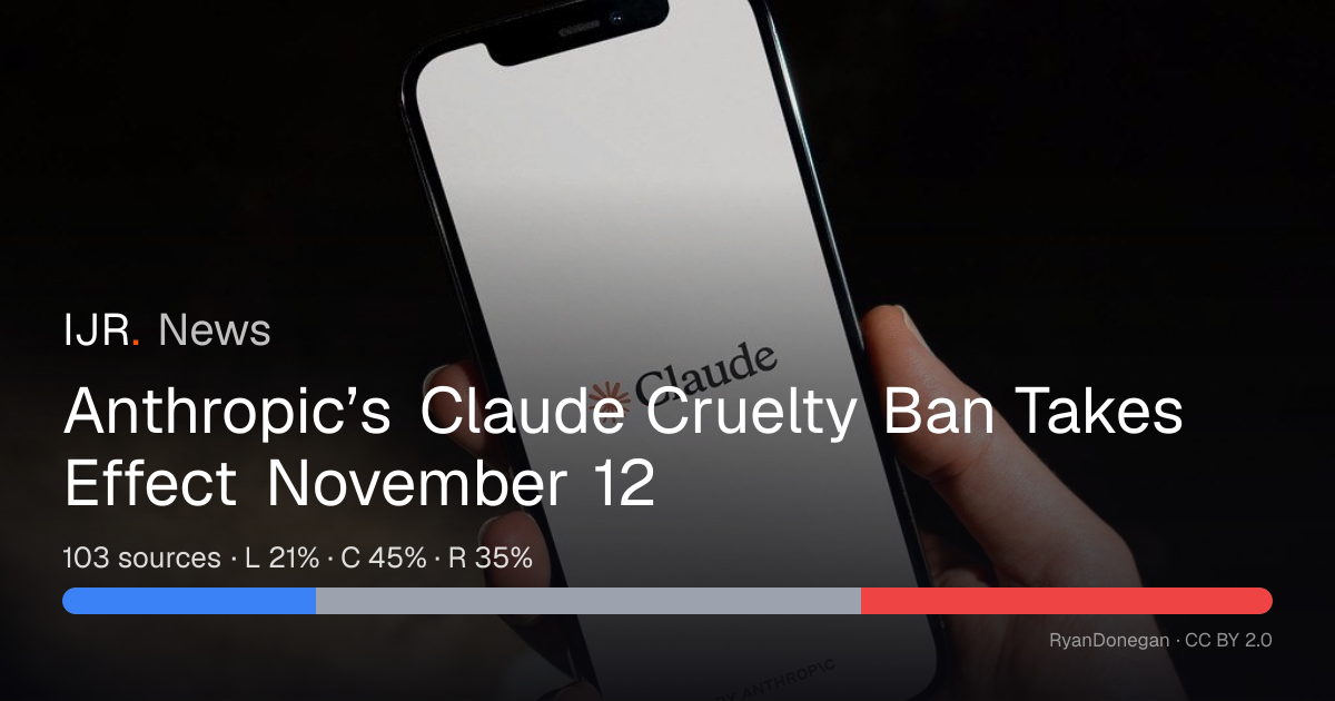 Anthropic’s Claude Cruelty Ban Takes Effect November 12 — IJR News