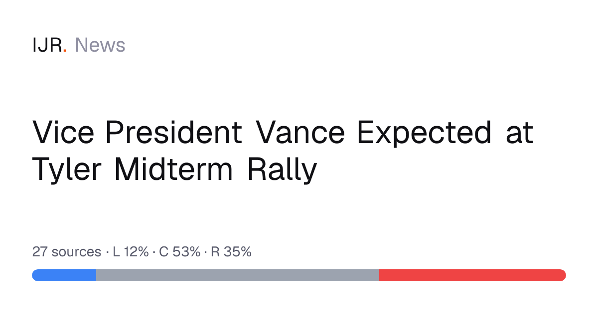 Vice President Vance Expected at Tyler Midterm Rally — IJR News
