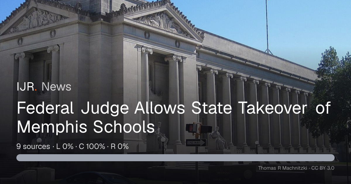 Federal Judge Allows State Takeover of Memphis Schools — IJR News