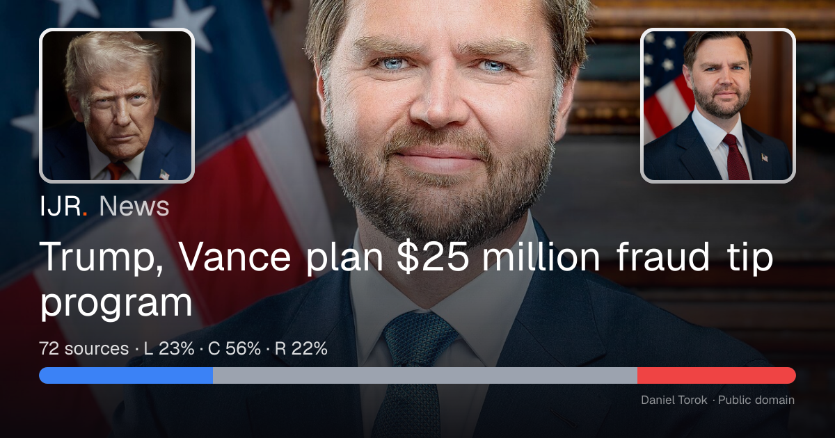 Trump, Vance plan $25 million fraud tip program — IJR News