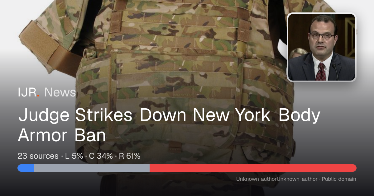 Judge Strikes Down New York Body Armor Ban — IJR News