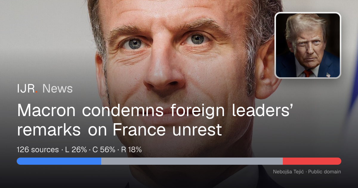 Macron condemns foreign leaders’ remarks on France unrest — IJR News