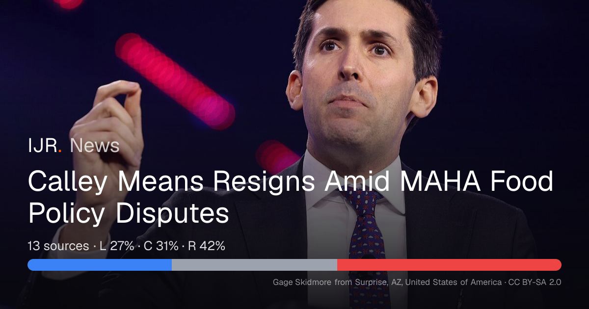 Calley Means Resigns Amid MAHA Food Policy Disputes — IJR News