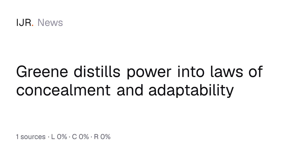 Power runs on concealment, image, and timing—not fairness — IJR News