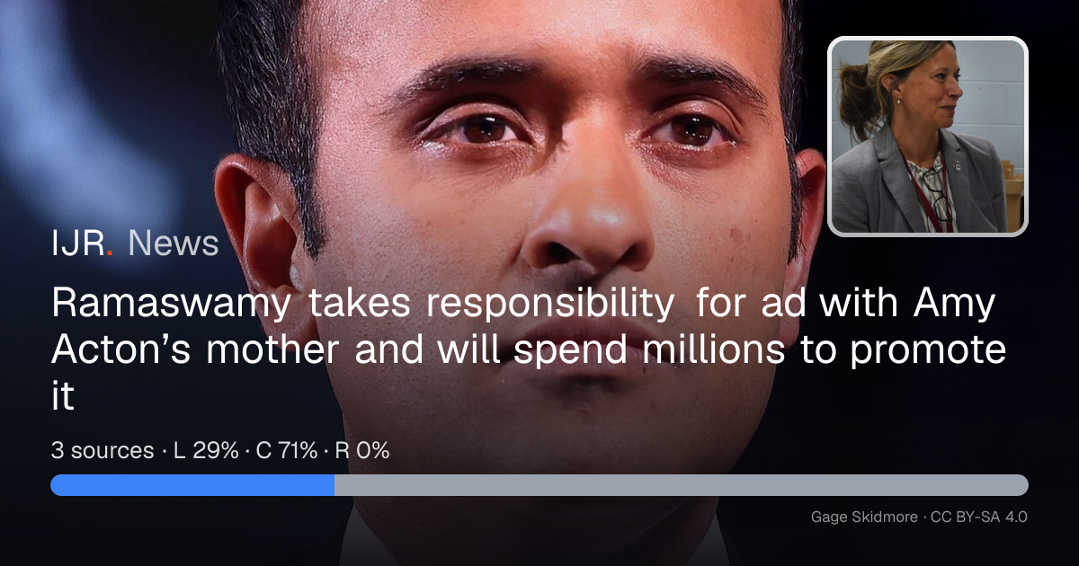 Ramaswamy takes responsibility for ad with Amy Acton’s mother and will ...