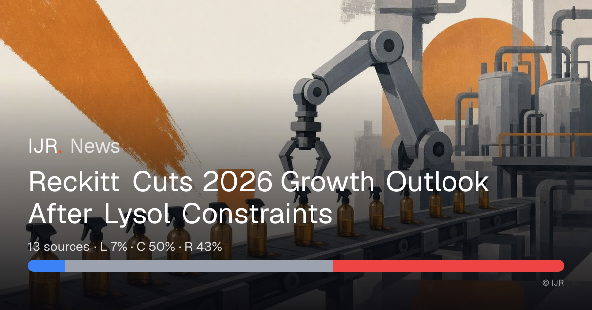 Reckitt Cuts 2026 Growth Outlook After Lysol Constraints — IJR News