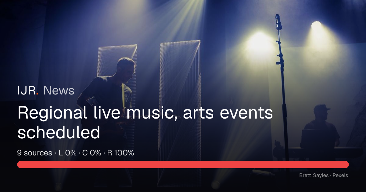 Regional live music, arts events scheduled — IJR News