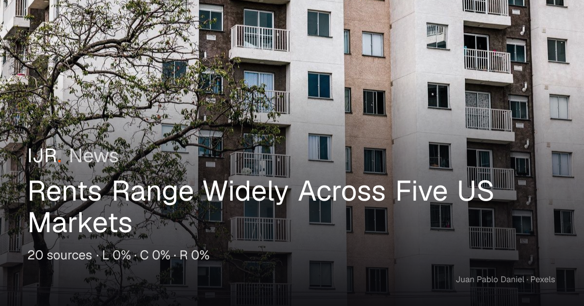 Rents Range Widely Across Five US Markets