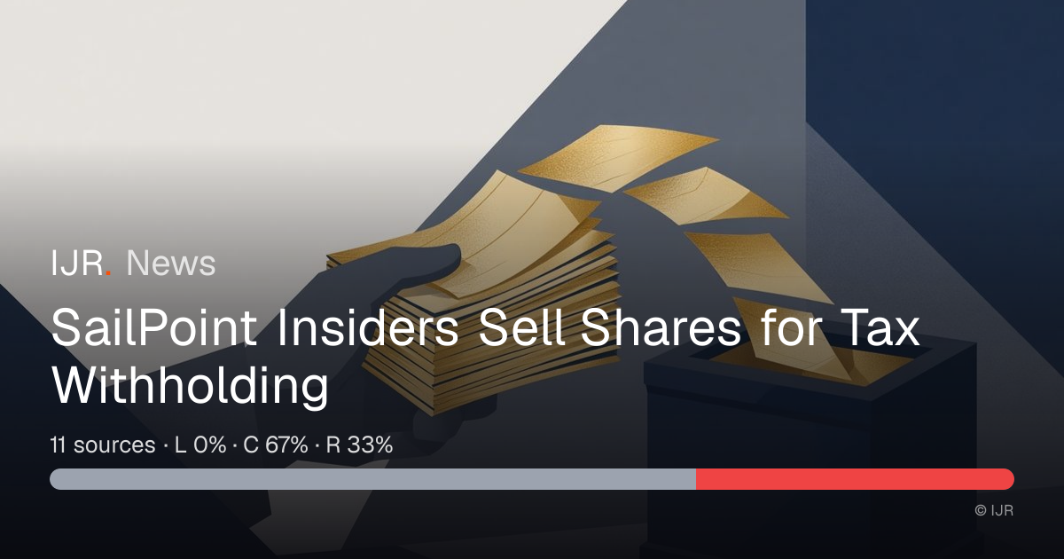 SailPoint Insiders Sell Shares for Tax Withholding — IJR News