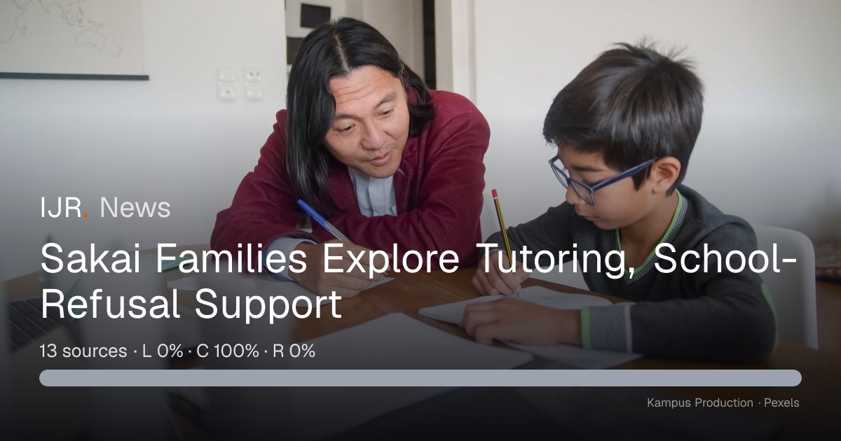 Sakai families explore tutoring for school-refusing children — IJR News