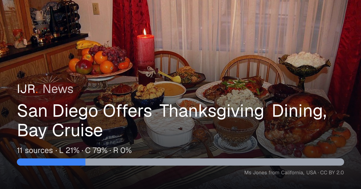San Diego restaurants serve Thanksgiving feasts with bay cruises — IJR News