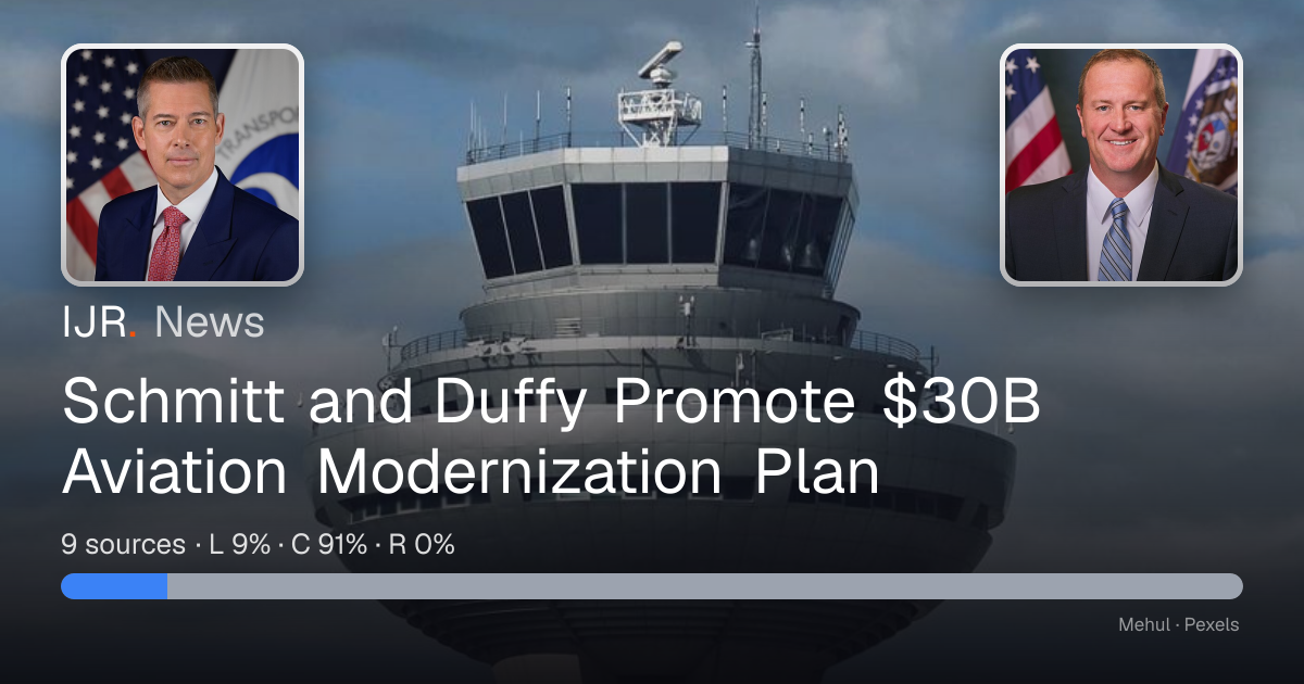 Schmitt and Duffy Promote $30B Aviation Modernization Plan — IJR News