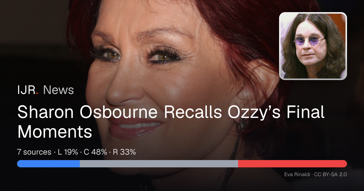 Sharon Osbourne Recalls Ozzy’s Final Moments — IJR News