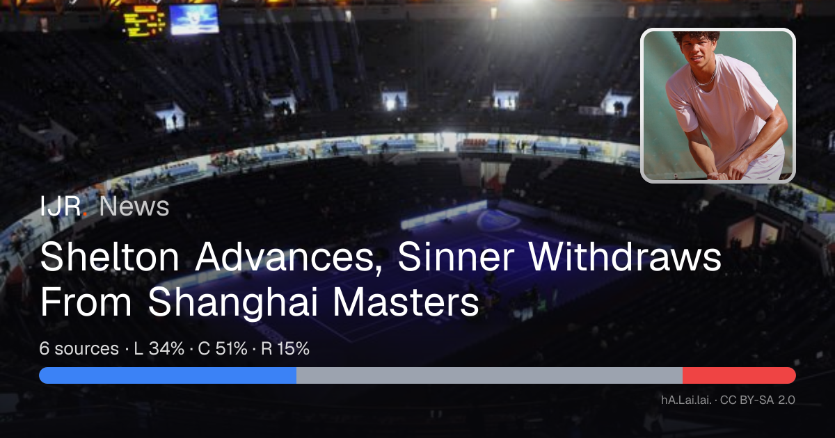Shelton Advances, Sinner Withdraws From Shanghai Masters — IJR News