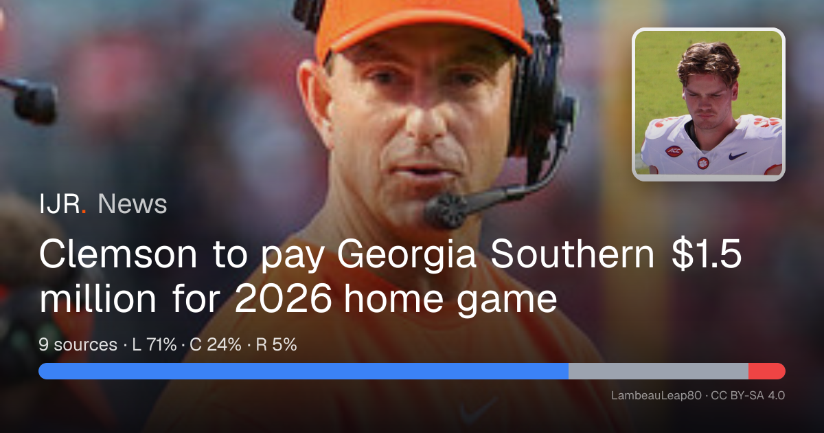 Clemson to pay Georgia Southern $1.5 million for 2026 home game — IJR News