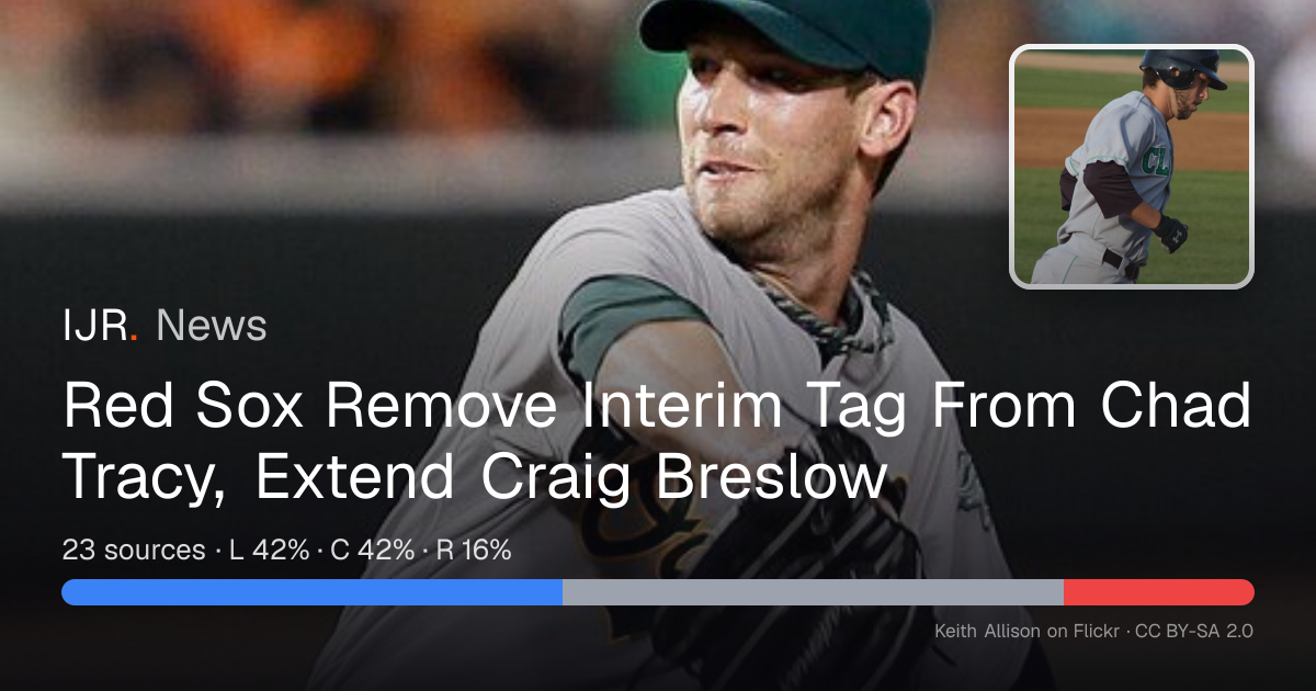 Red Sox Remove Interim Tag From Chad Tracy, Extend Craig Breslow — IJR News