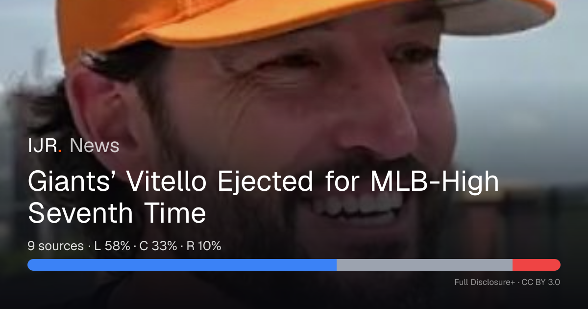 Giants’ Vitello Ejected for MLB-High Seventh Time — IJR News