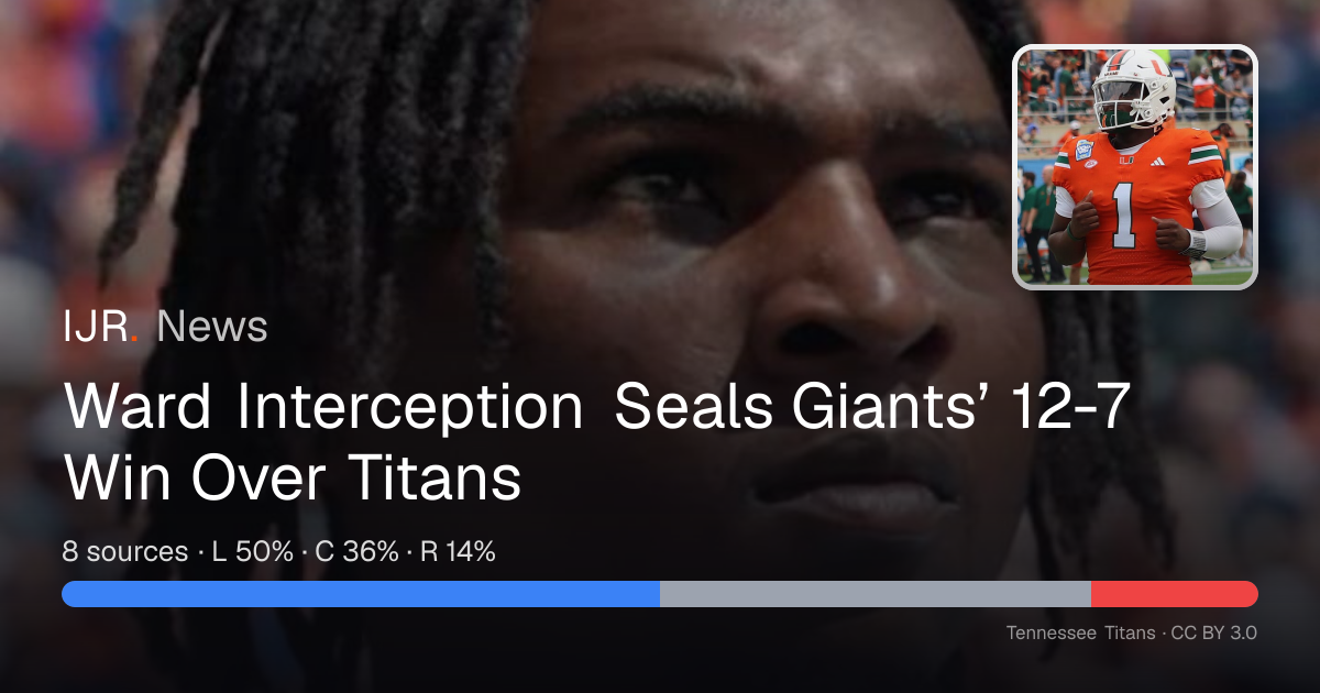 Ward Interception Seals Giants’ 12-7 Win Over Titans — IJR News