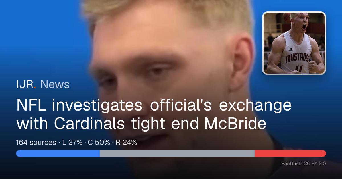 NFL investigates official's exchange with Cardinals tight end McBride ...