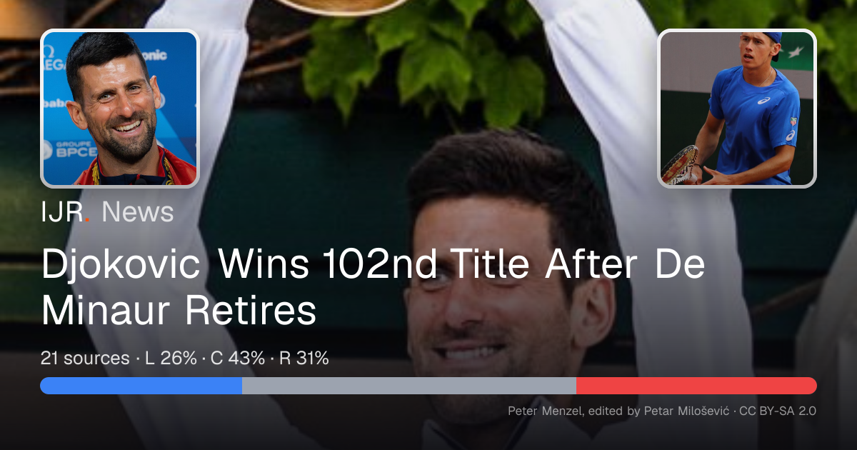 Djokovic Wins 102nd Title After De Minaur Retires — IJR News