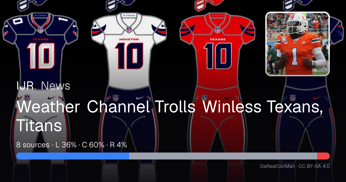 Weather Channel Trolls Winless Texans, Titans — IJR News