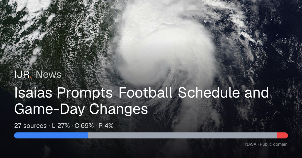 Isaias Prompts Football Schedule and Game-Day Changes — IJR News