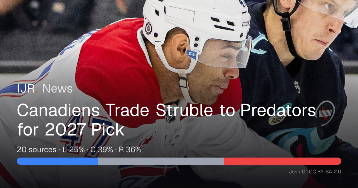 Canadiens Trade Struble to Predators for 2027 Pick — IJR News