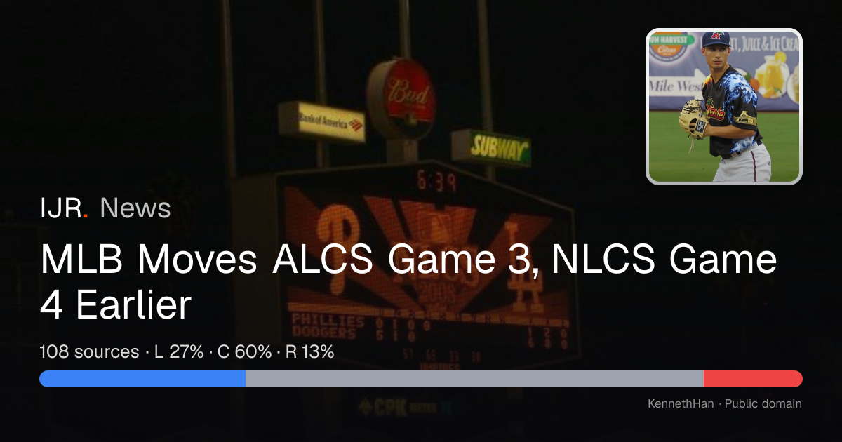 MLB Moves ALCS Game 3, NLCS Game 4 Earlier — IJR News