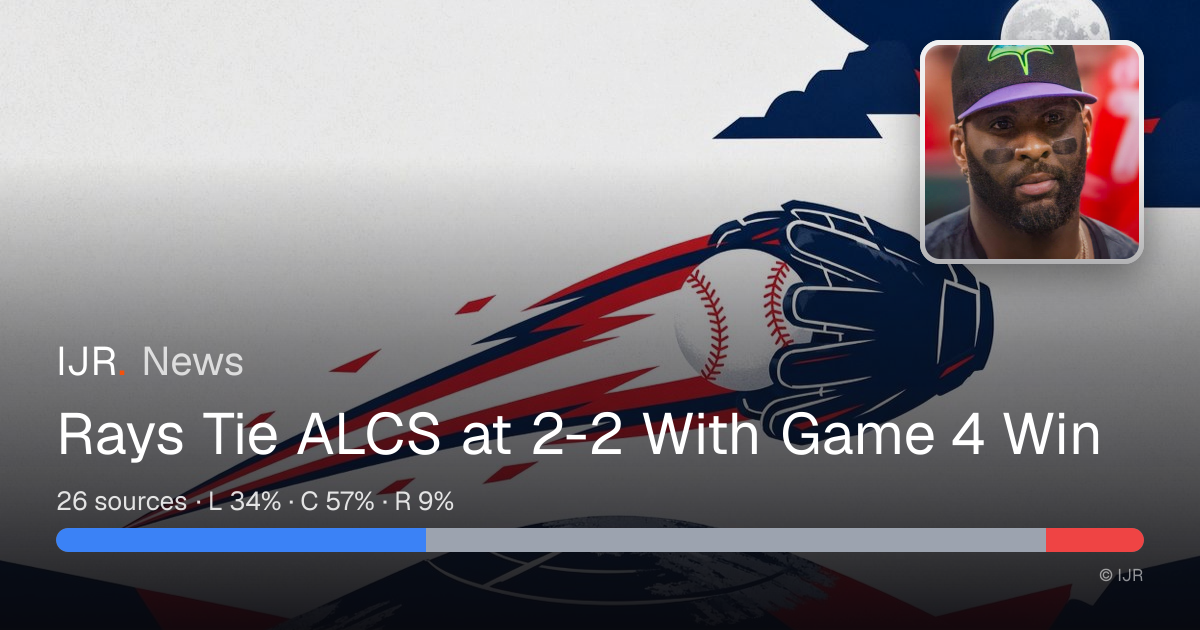 Rays Tie ALCS at 2-2 With Game 4 Win — IJR News