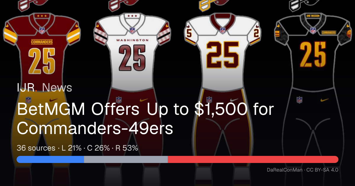 BetMGM Offers Up to $1,500 for Commanders-49ers — IJR News