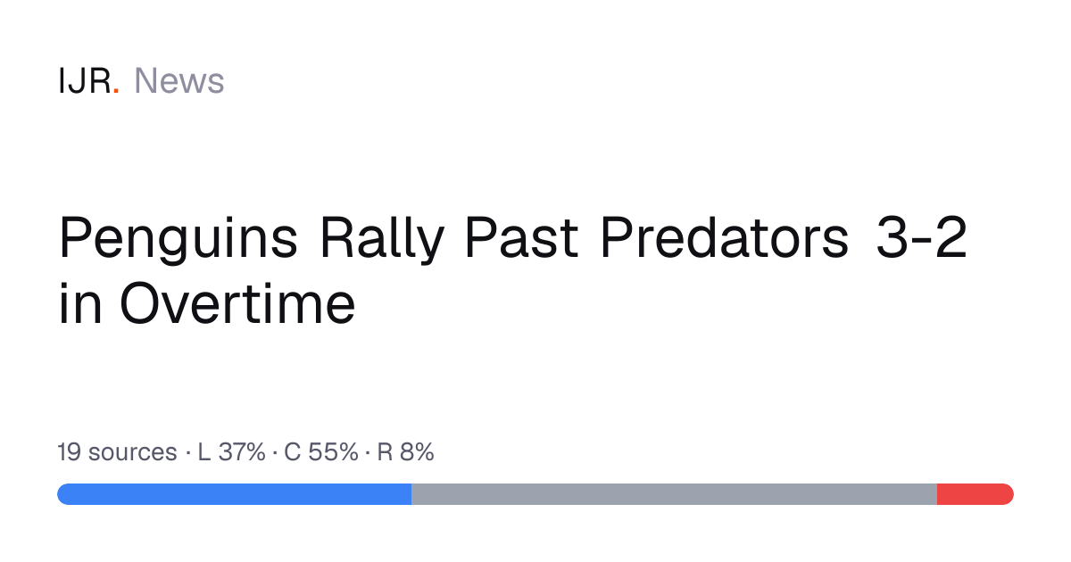 Penguins Rally Past Predators 3-2 in Overtime — IJR News