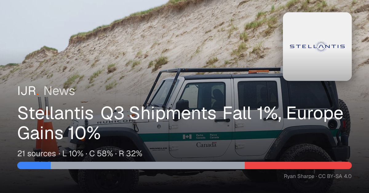 Stellantis Q3 Shipments Fall 1%, Europe Gains 10% — IJR News