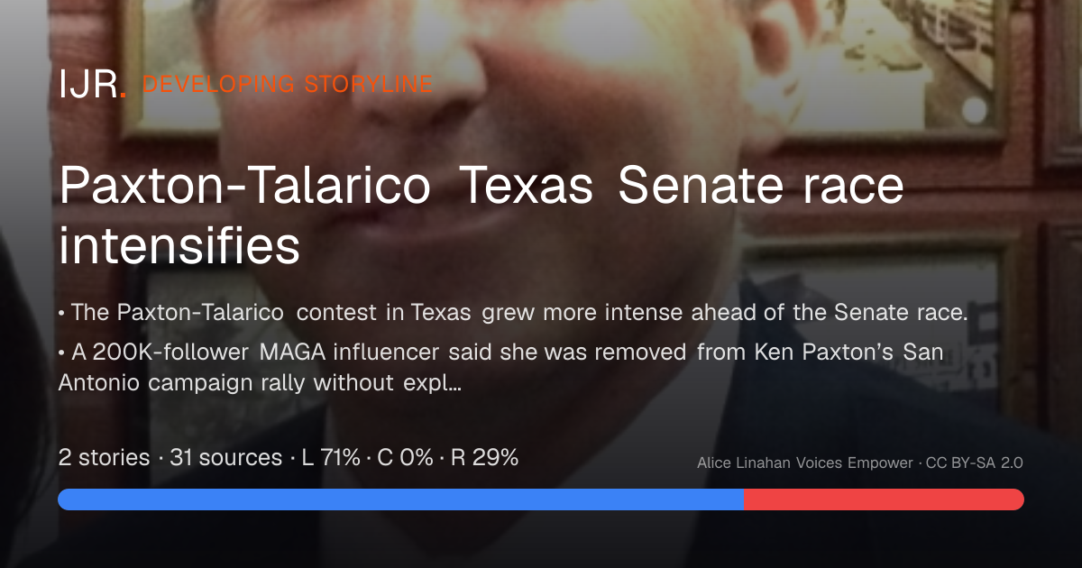 Paxton-Talarico Texas Senate race intensifies — developing storyline ...