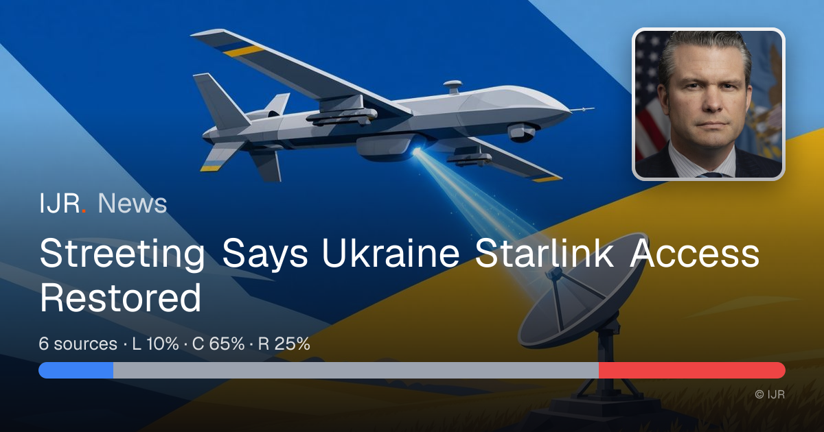 Streeting Says Ukraine Starlink Access Restored — IJR News