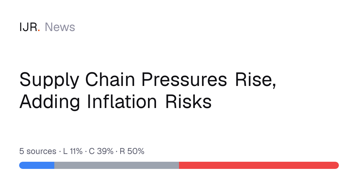 Supply Chain Pressures Rise, Adding Inflation Risks — IJR News