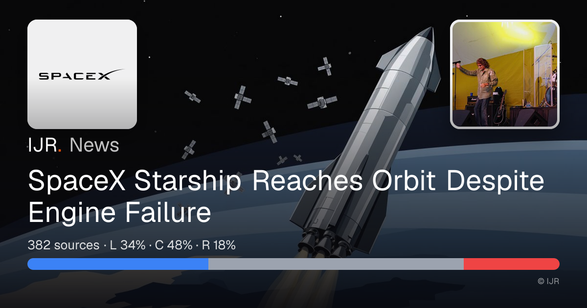 SpaceX Starship Reaches Orbit Despite Engine Failure — IJR News