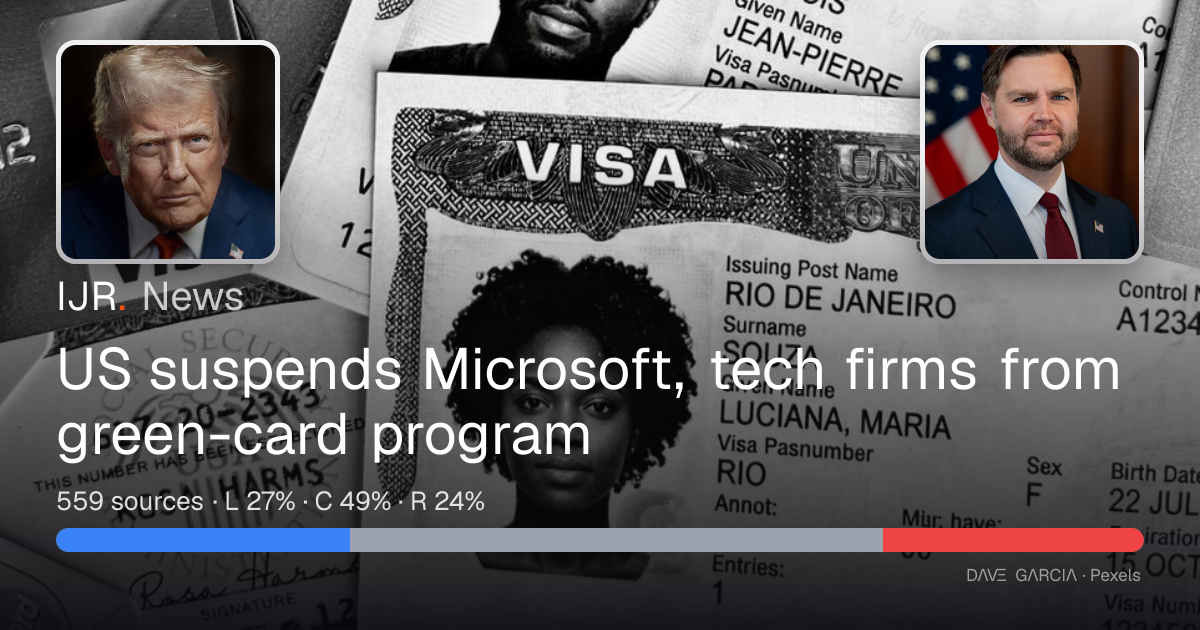 US suspends Microsoft, tech firms from green-card program — IJR News
