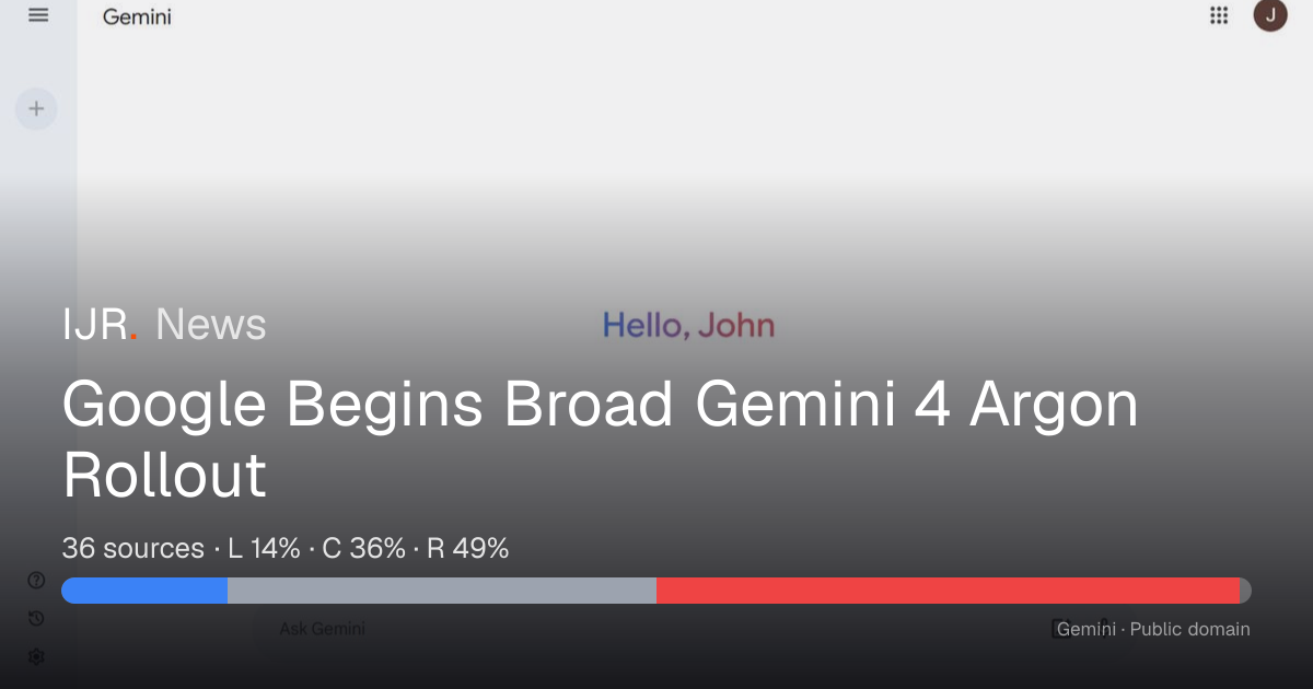Google Begins Broad Gemini 4 Argon Rollout — IJR News