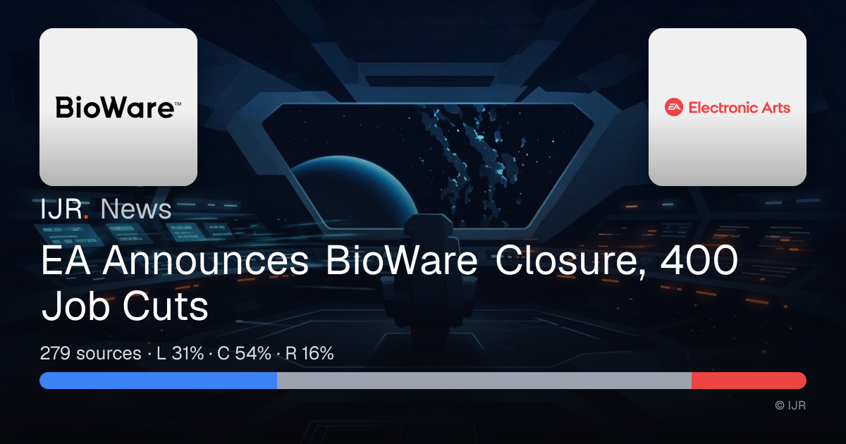 EA Announces BioWare Closure, 400 Job Cuts — IJR News